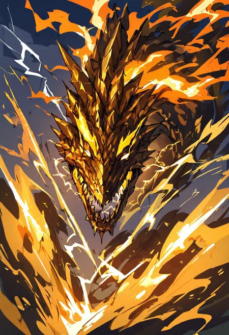 SK3, beautiful, fantasy, portrait, a chinese dragon made out of Jed-StickyN, rolling into the sky, flying fiery colors, deep green, electric yellow, molten golden edges, gold trim, beautiful, thunder, bolt, flash, lightning, simple sketch, sharp shadows, sfw
