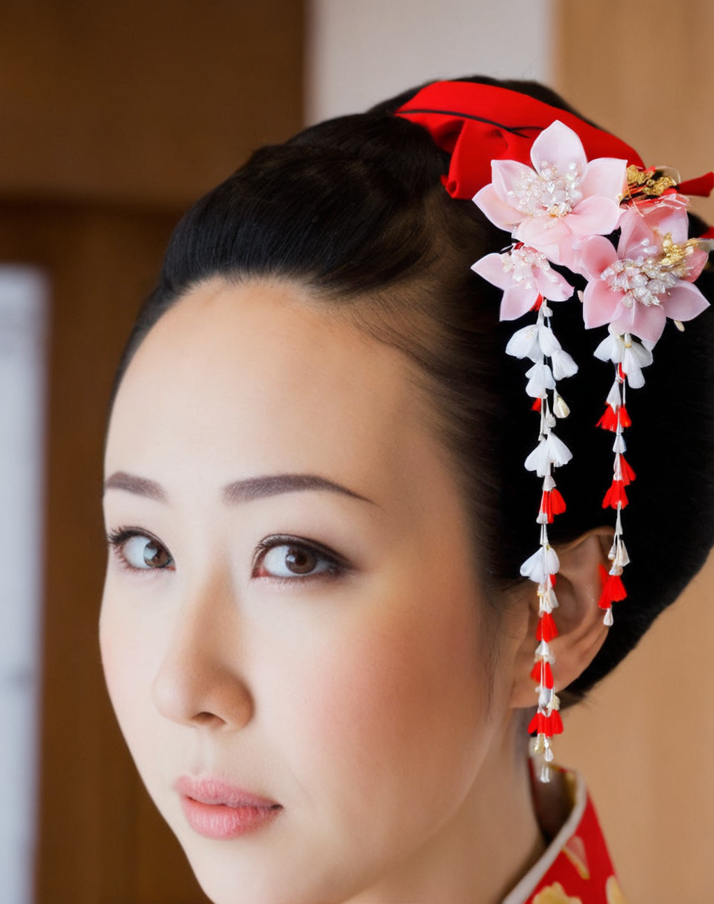 ((Masterpiece, best quality)),
kanzashi headwear, a woman in a kimono ,wearing kanzashi headwear
<lora:edgKanzashiXL-000002:1>