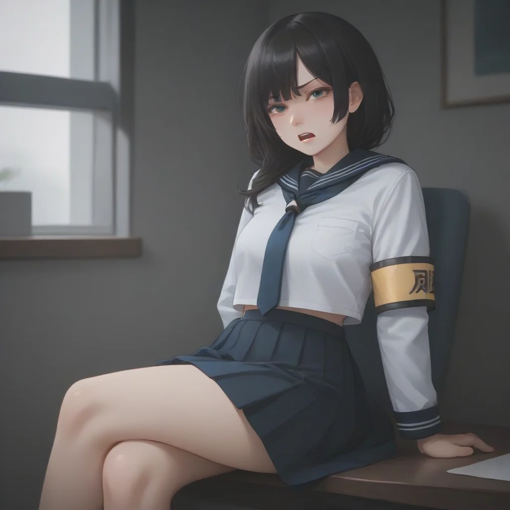 score_9, score_8_up, score_7_up, best quality, masterpiece, source_anime,zPDXL zPDXL_xxx BREAK,
angry, open mouth, blush, tear, 1girl, solo,, black hair, in class room,
navel, school uniform, serafuku, , pleated skirt, sailor collar, armband, long sleeves ,moralgardian , ,
<lora:MoralGardianOfSchool:1> <lora:ponyRealistic_v1-gamma:-0.7>,, crossed legs, standing with legs crossed, showcasing elegance and seduction