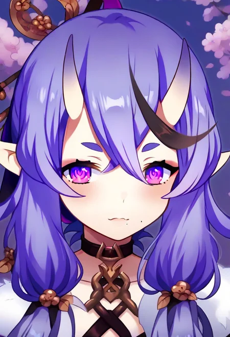 detailed background, posing, shiny skin, <lora:rindou.il:1>, rindou, purple eyes,