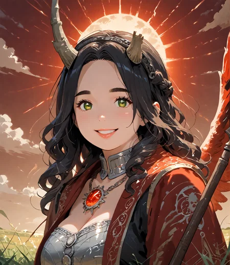 PonyScores7, source_anime, ah1, IllustriousQual, <lora:natsumi_style:0.5>, <lora:by_usakun-pony:0.4>, by usakun, <lora:Akina_Bbw_Style_-_PonyXL:0.2>, AkinBw,
BREAK (night wildlife photography, capturing nocturnal animals, revealing hidden behaviors, stunning low-light imagery, dynamic compositions, storytelling through nature, immersive experiences, unique perspectives, showcasing biodiversity, powerful narratives, artistic interpretation, evoking emotions, creative techniques, highlighting conservation, captivating visuals),
BREAK 1girl, mature female, (round face), (thick eyebrows), (curvy), round-chin, caucasian, (plump face), <lora:Round_face:0.2>, <lora:ETO_OC_Illustrius:0.5>, eto_oc, skindentation, (plump), thick thighs, wide hips, busty, voluptuous, lips, <lora:venus body PonyXL:0.3>, <lora:shinyskin2:0.2>, glistening skin,
BREAK  (curly hair), long hair, (black hair), (parted hair), messy hair, kinky curls, <lora:hairdetailpxl:0.2>, hairdetailpxl,
BREAK (half green and brown eyes), (colorful eyes), (multicolored eyes), (downturned eyes:1.4), <lora:expressive eyes:0.2>, expressive eyes, <lora:eyedetailpxl:0.2>, eyedetailpxl, <lora:Eyes_High_Definition:0.2>, EyesHD,
BREAK ((Smile)), <lora:Expressive_H:0.2>, Expressiveh, <lora:Emotional_Anime_Expressions_PonyXL_Concept:0.2>, emotional, <lora:Best_Facial_Expression_LoRA_PONY:0.2>, looking at viewer, <lora:Detailed expressive EXEV style -XL Pony V1.0:0.2>, FaceDetail,
BREAK ((she stood, a lone figure, her silhouette a stark contrast against the setting sun, her face etched with sadness, her eyes filled with sorrow, her presence a silent testament to the loss they had all suffered)),
BREAK maroon red Silk wings adorned with runic patterns, enchanted gold spear with runic carvings, embossed shield with heraldic emblem, enchanted pendant with a glowing gemstone, Silver-plated bustier with engraved runes, chainmail skirt, horned helmet, knee-high boots with fur trim,
BREAK (((solarium))),
BREAK <lora:xl_more_art-full_v1:0.2>, <lora:aesthetic_anime_v1s:0.2>, <lora:EpicF4nta5yXL:0.2>, <lora:detailxl:0.2>, detailxl, <lora:Fant5yP0ny:0.2>, best quality, amazing quality, best aesthetic, absurdres, illustration, Volumetric_Lighting, ultra-detailed, very aesthetic, intricate details, 8k, masterpiece, best_quality
BREAK Stable_Yogis_PDXL_Positives, AS-Adult, <lora:Complicated fantasy portrait - XL Pony V2.0:0.2>, bad-hands-5, <lora:HDA_Detailer:0.3>, HDA_FatGirlXL,