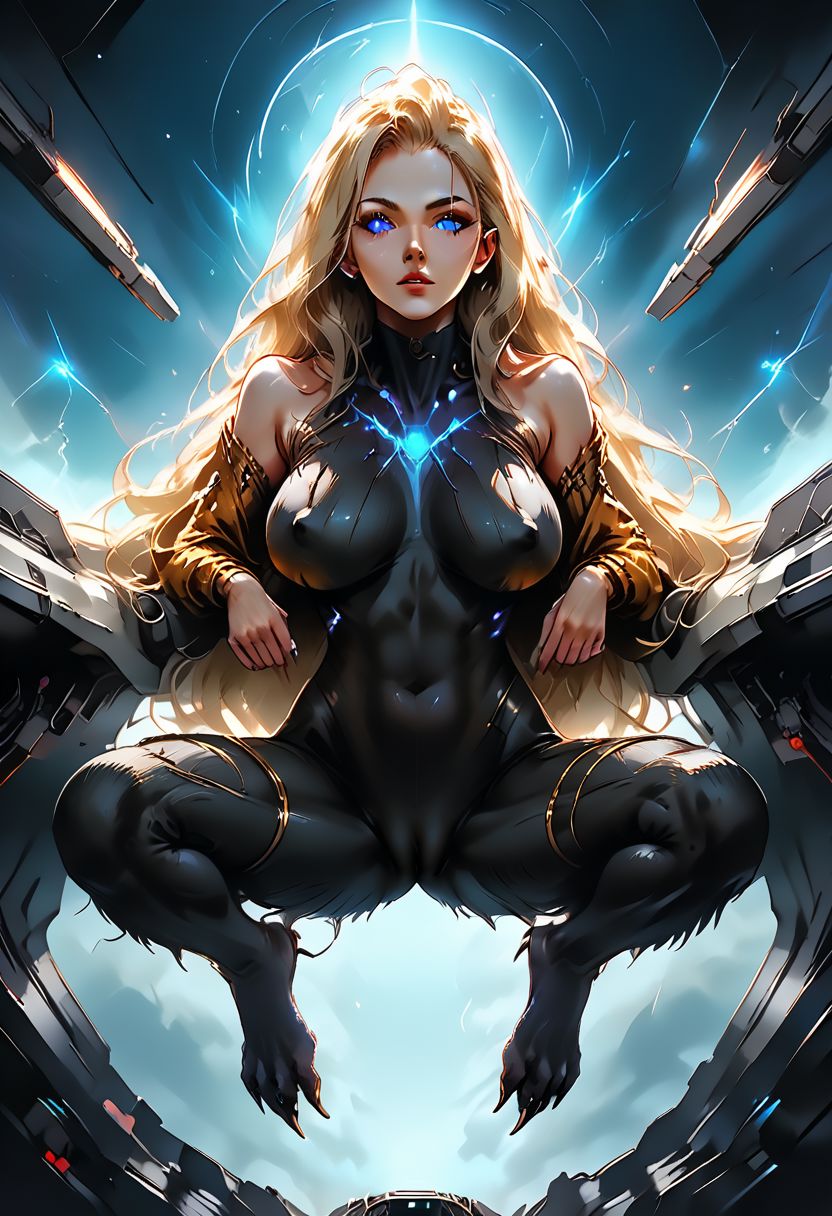 SCORE_9, SCORE_8_UP, SOURCE_ANIME, Expressiveh,  SSWW, GLOWING EYES, FEMALE-WEREWOLF, LONG HAIR, HIGH RES, ANTIALIASING, VIVID TEXTURE, BREAK. FULL BODY, BENDING OVER, SEXUALLY SUGGESTIVE, NIPPLE BULGE, CAMEL TOE, (IN SPACE SHIP COCKPIT), DISTANT GALAXY