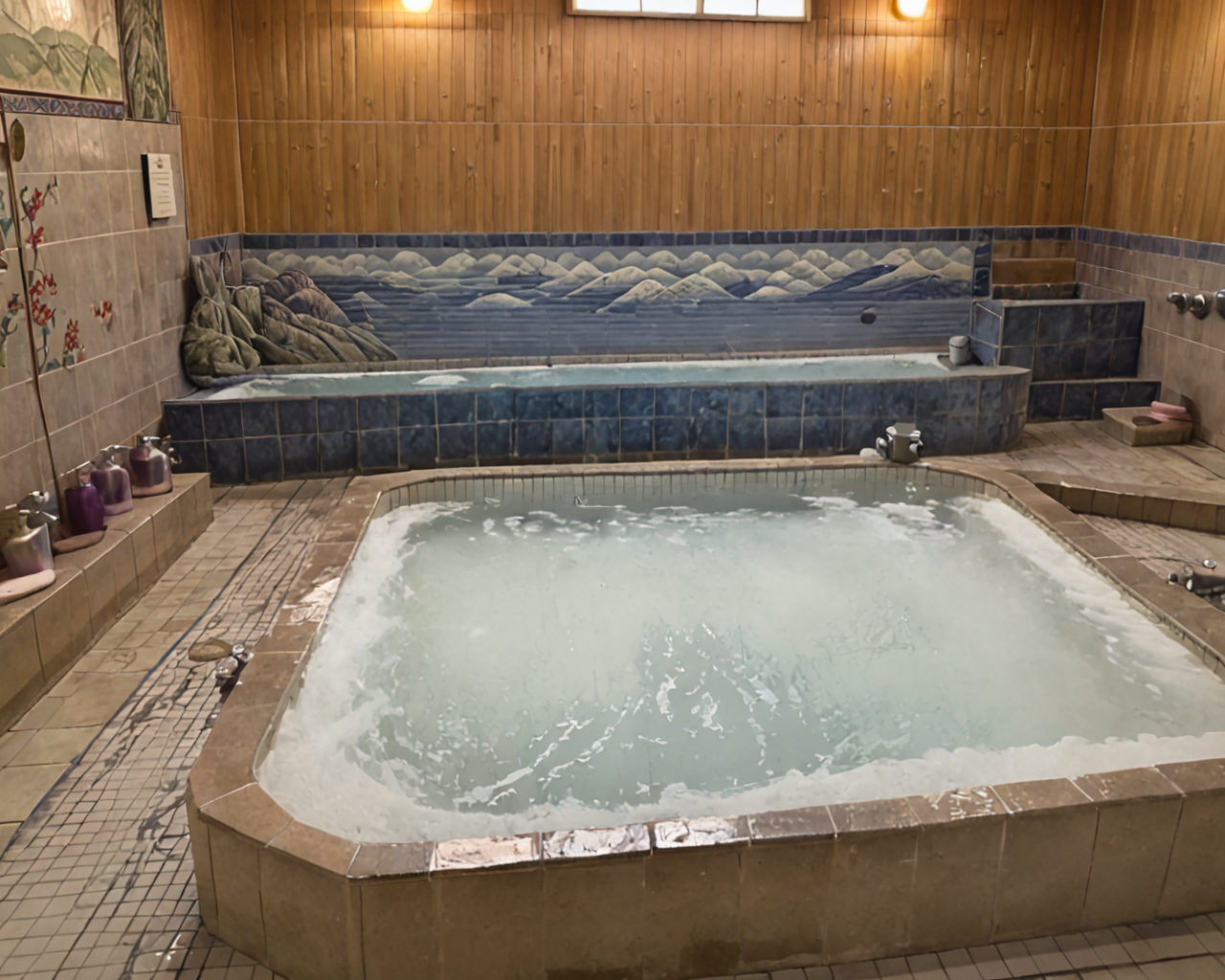 sento,bathhouse,water,tiles,mural wall
<lora:sento:1>