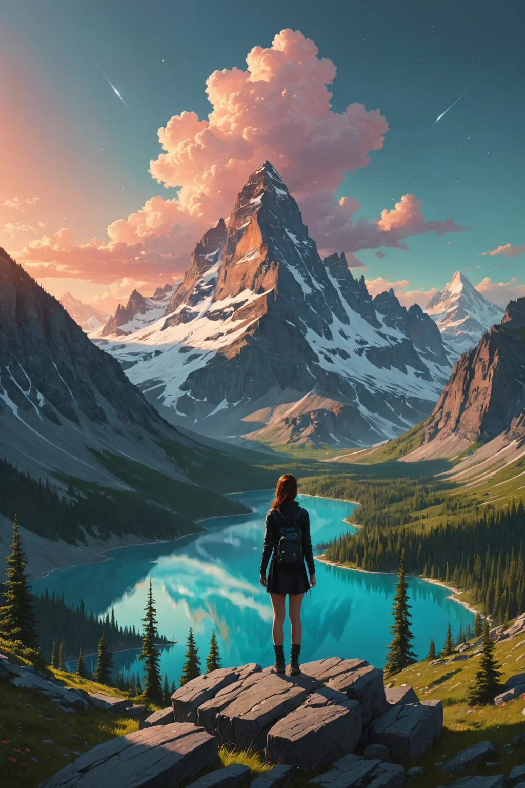 by Alena Aenami and Tara McPherson in the style of Jessica Rossier,  digital painting