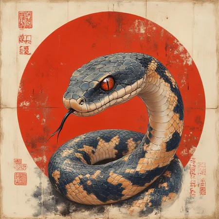 japanese snake art