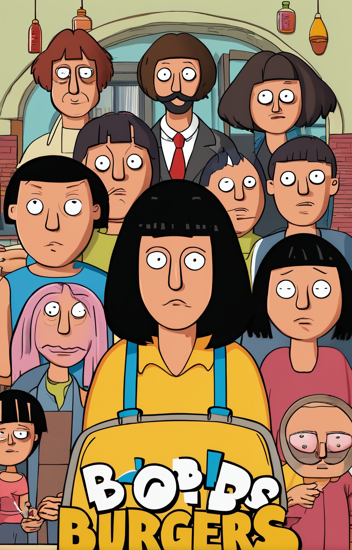 Bob's Burgers tv show bob with sliced_bob hair <lora:xl_sliced_bob-1.0:0.5>