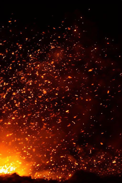 Flying Dirt, Smoke, Fire, Debris, Explosive Shockwaves, Shattered Fragments, Blazing Embers, Searing Heat, Chaotic Movement, Scattered Ashes, Resonating Boom, Ring of Fire, Glowing Sparks, Intense Illumination, Shockwave Ripples, Charred Remnants.