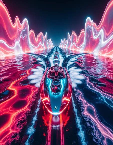 A futuristic powerboat race where the entire waterway is composed of Liquid Marble, shifting in iridescent reds, neon pinks, and cyberpunk blues. As the boats speed past, their wakes explode into sound-reactive, color-shifting waves, bending reality with every turn. The iPhone captures the racers appearing as if theyâre gliding across a glowing, living soundscape.
<lora:Synthesia_v2:0.75> <lora:ral-lqdmrbls-flux:0.75>