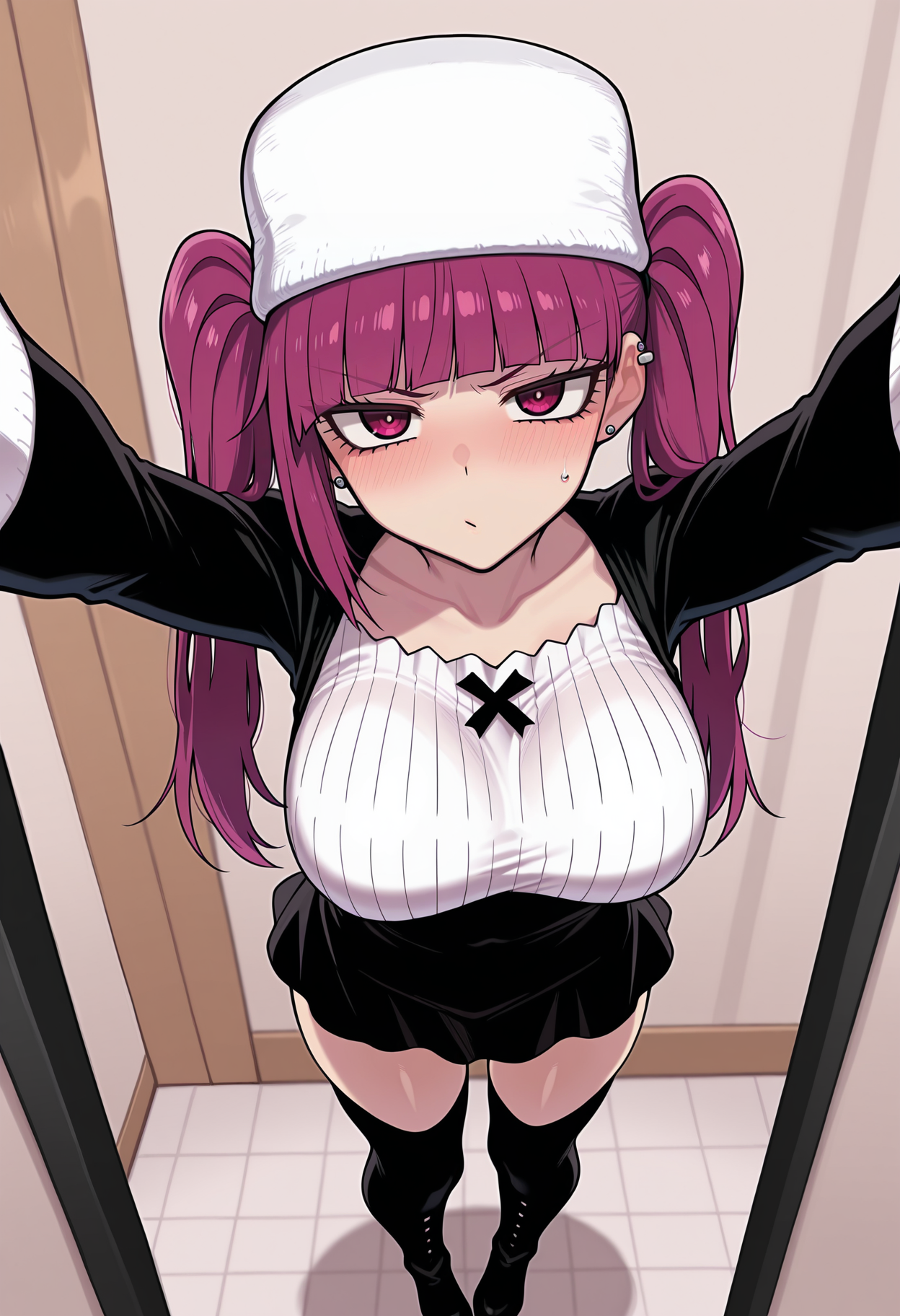 <lora:nt00_v7ill:1>,masterpiece,best quality,amazing quality,BREAK
solo,Riruka Dokugamine,tsundere,selfie,fullbody