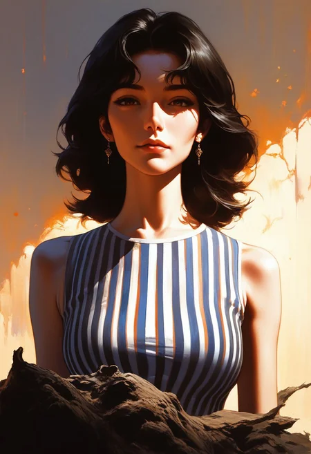 score_9, score_8_up, score_7_up, korean 1girl, mature, striped dress, femdom misstres, large breasts, black hair, looking at viewer, female focus, at home,
b0ris,