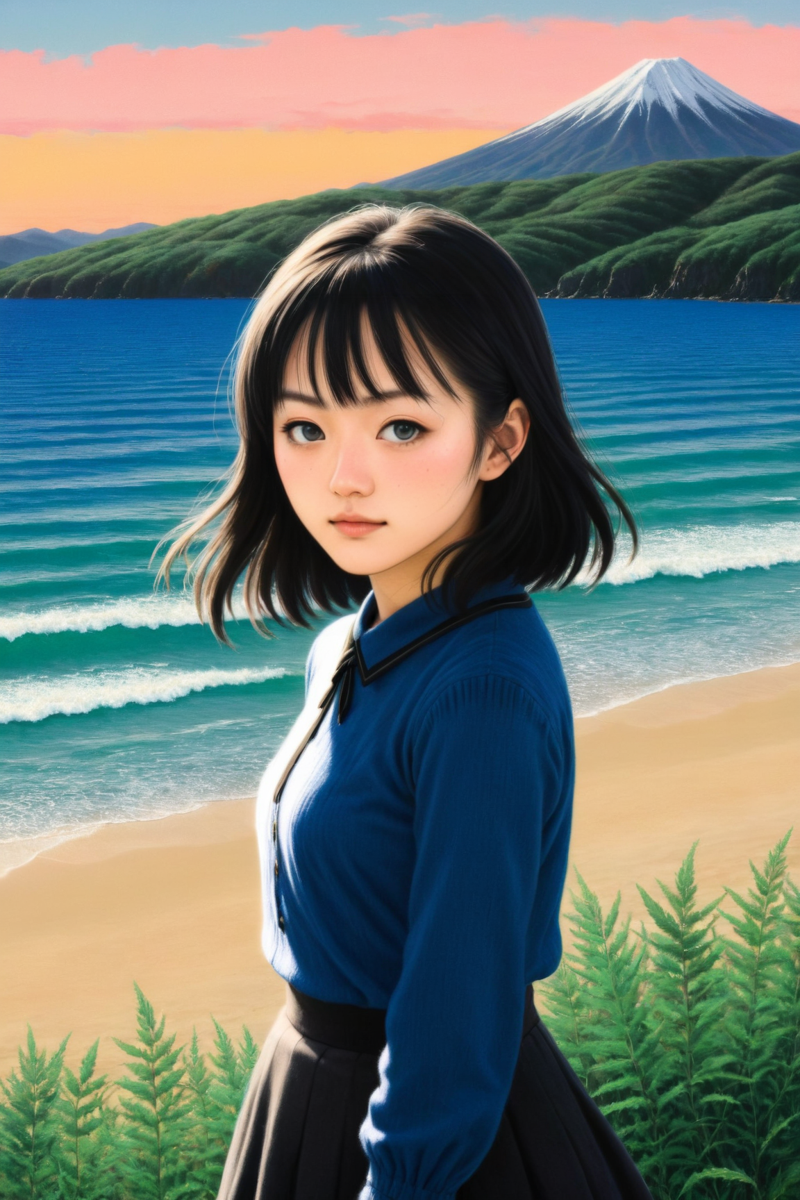 by Amy Earles and Hikari Shimodain the style of Leiji Matsumoto, landscape, digital oil pastel on canvas<lora:oil_pastel:1.00> of a kodak motion picture film <lora:kodak:1.00>,   cute fit 18 year old woman    <lora:more_art:0.30><lora:clothing_slider:2.00><lora:great_lighting:1.30><lora:aesthetic:1.15><lora:photorealistic_portrait:1.25><lora:RMSDXL_Enhance:0.45><lora:RMSDXL_Creative:0.35><lora:RMSDXL_Photo:0.45><lora:RMSDXL_Darkness_Cinema:0.50><lora:XDetail_heavy:0.45><lora:perfect_eyes:0.15><lora:perfect_hands:0.15><lora:midjourney:-0.15><lora:looking_at_viewer:0.75><lora:dpo:0.25>