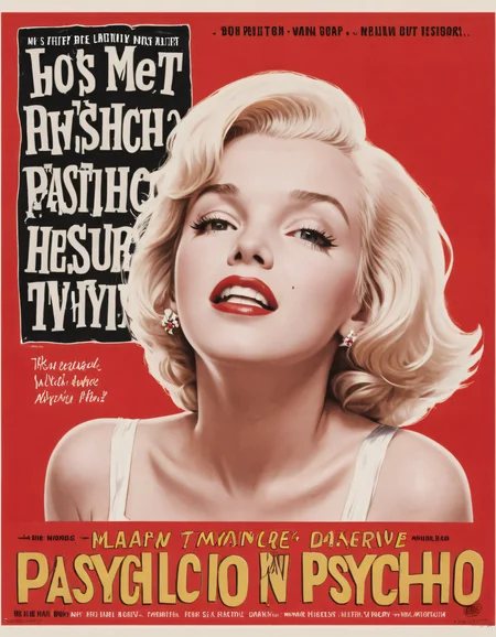 marylin monroe, classic movie poster, big letter, movie (psycho)