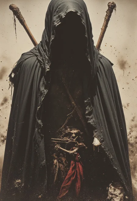 A cloaked Shadow of death,