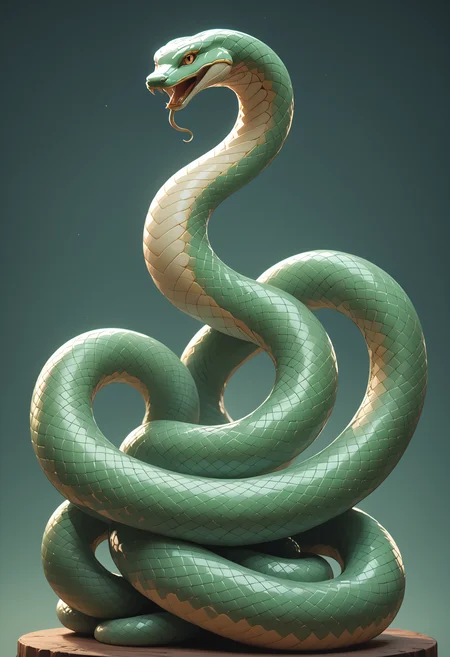 score_9, score_8_up, score_7_up,
coiled giant snake made of green jade, ouroboros, action pose, detailed background,
WORLD MORPH JADEITE