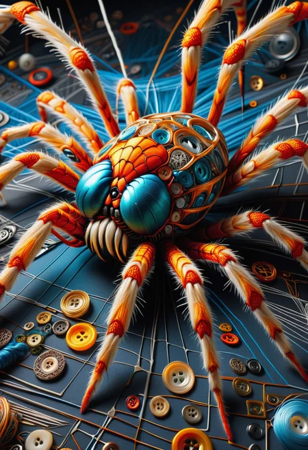 hyper detailed masterpiece, dynamic, awesome quality,DonMN33dl3P1ll0wXL electromagnetic spider silk <lora:DonMN33dl3P1ll0wXL:1>