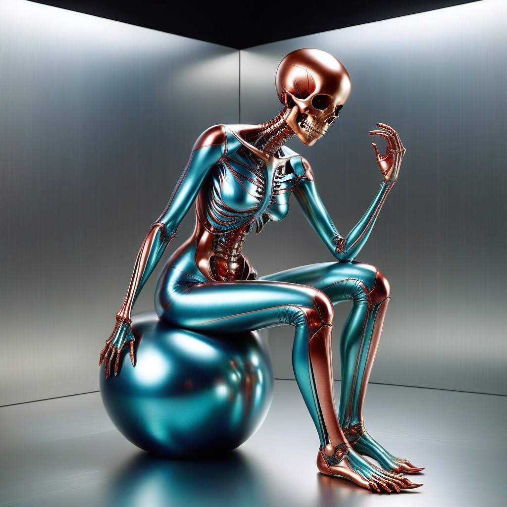 futuristic cs-m3tal-ok_v06-1000 female skeleton, very detailed
