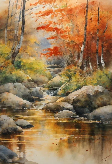 (masterpiece:1.4), best quality, watercolor, ink, oil and pencil, (onsen)