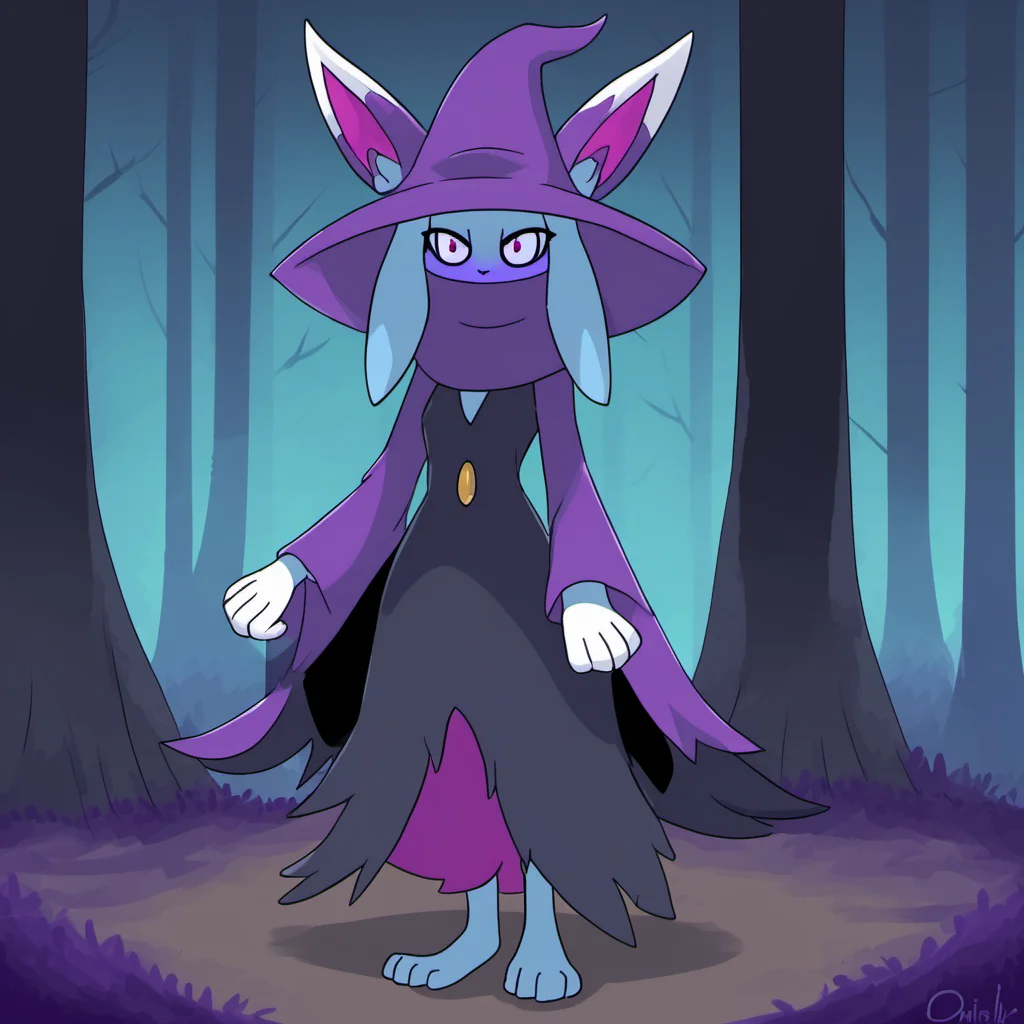Katress,blue fur, purple clothing, black clothing, purple hat, witch hat, purple eyes, long sleeves,
standing, feet, paws, solo, forest, night,
digital drawing,
<lora:Katress_basesdxl:0.65>