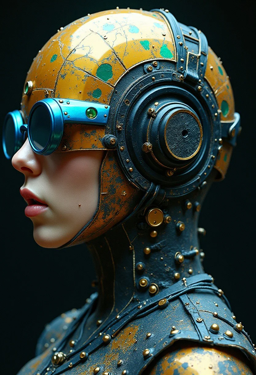 A masterpiece of cyberpunk style created by the collaboration of Gerard van Honthorst and Katsuhiro Otomo.    HD32K, hyperdetailed, best quality, aidmaMJ6.1.
Used colours gold, cyan and black.
