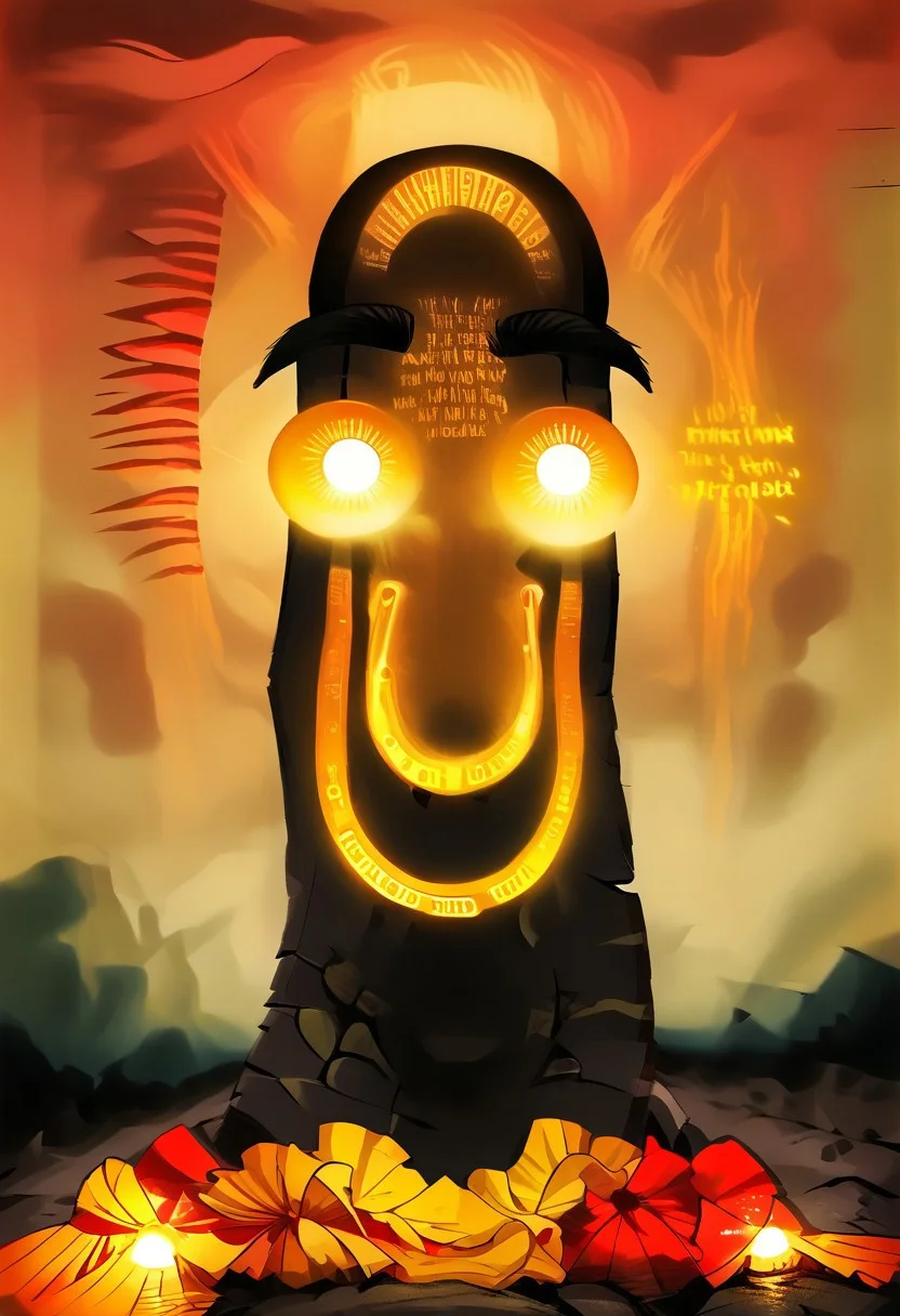 linquivera, Ink illustration, (anime:0.5), brown tones, aged black red paper, inkpunk, moonlight,surreal, a giant pillar on a hill, pillar, hill, orange text, glowing text, digital screen, (at a distance), Will-o'-the-wisp, moonlit, lonely, solitude, windy, OverallDetail, extremely detailed, UHD,(long exposure , dystopian but extremely beautiful:1.4), cl1ppy, pokemon (creature),