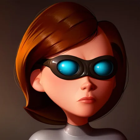 score_9, score_8_up, score_7_up, detailed illustration, realistic, solo, 1girl, facial focus,
helen parr, 1girl, solo, brown hair, grey bodysuit, lips, hypno-goggles, glowing blue lens, expressionless,