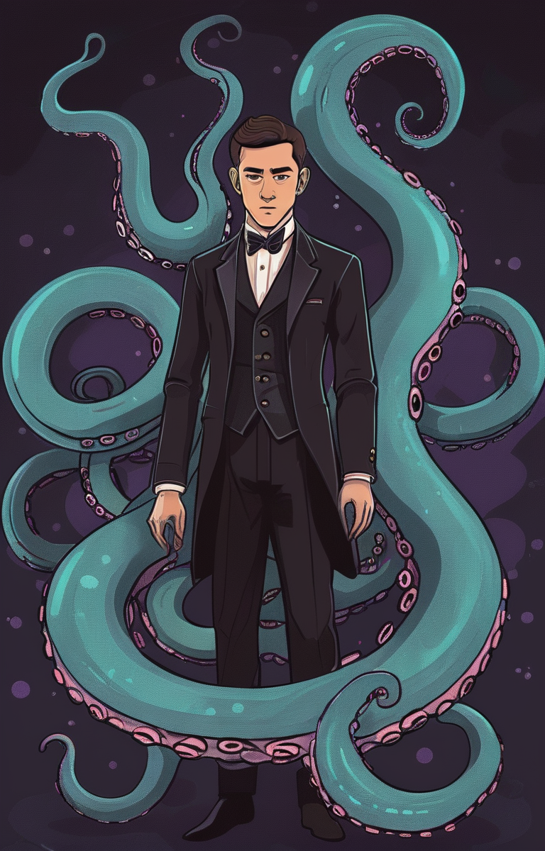 masterpiece,best quality,<lora:tbh30-sdxl:0.9>,illustration,tentacles,csulu, portrait of noble man