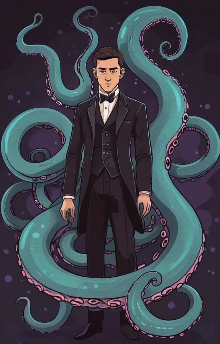 masterpiece,best quality,<lora:tbh30-sdxl:0.9>,illustration,tentacles,csulu, portrait of noble man