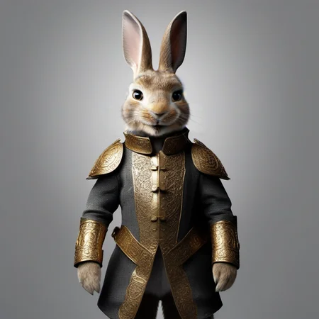 PeterRabbit1024,full body, a rabbit outfitted in light graphite armor adorned with intricate golden ornamentation , darkness, detailed eyes, highly detailed, photography, ultra sharp, film, bokeh, professional, 4k <lora:add-detail-xl:1.5> <lora:PeterRabbit1024-000315:0.8>