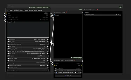 FLUX Simple Workflow: GGUF, LoRA + Upscaler