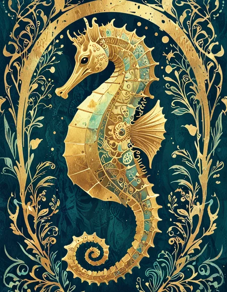 seahorse novuschroma15 style gold foil <lora:novuschroma15 style:0.7> <lora:sdxl_lightning_8step_lora:1>