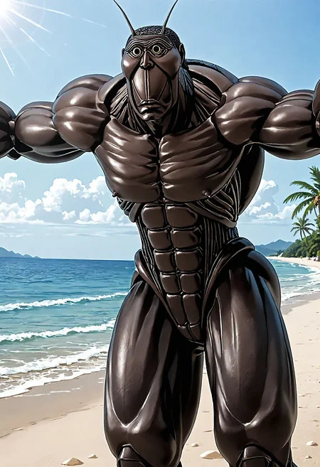 <lora:Hyper-SDXL-8steps-lora:1><lora:Fixhands_anime_bdsqlsz_V1:1> zPDXL2, score_9, score_8_up, score_7_up, source_anime, intricate details, perfect anatomy BREAK,
BREAK
outdoors, beach, parasol, ocean, solo, outstretched arms, close up,,
<lora:TF-terraformar_XL(pony)v10:1> TF-terraformar, cockroach, humanoid, anthro, anime coloring,