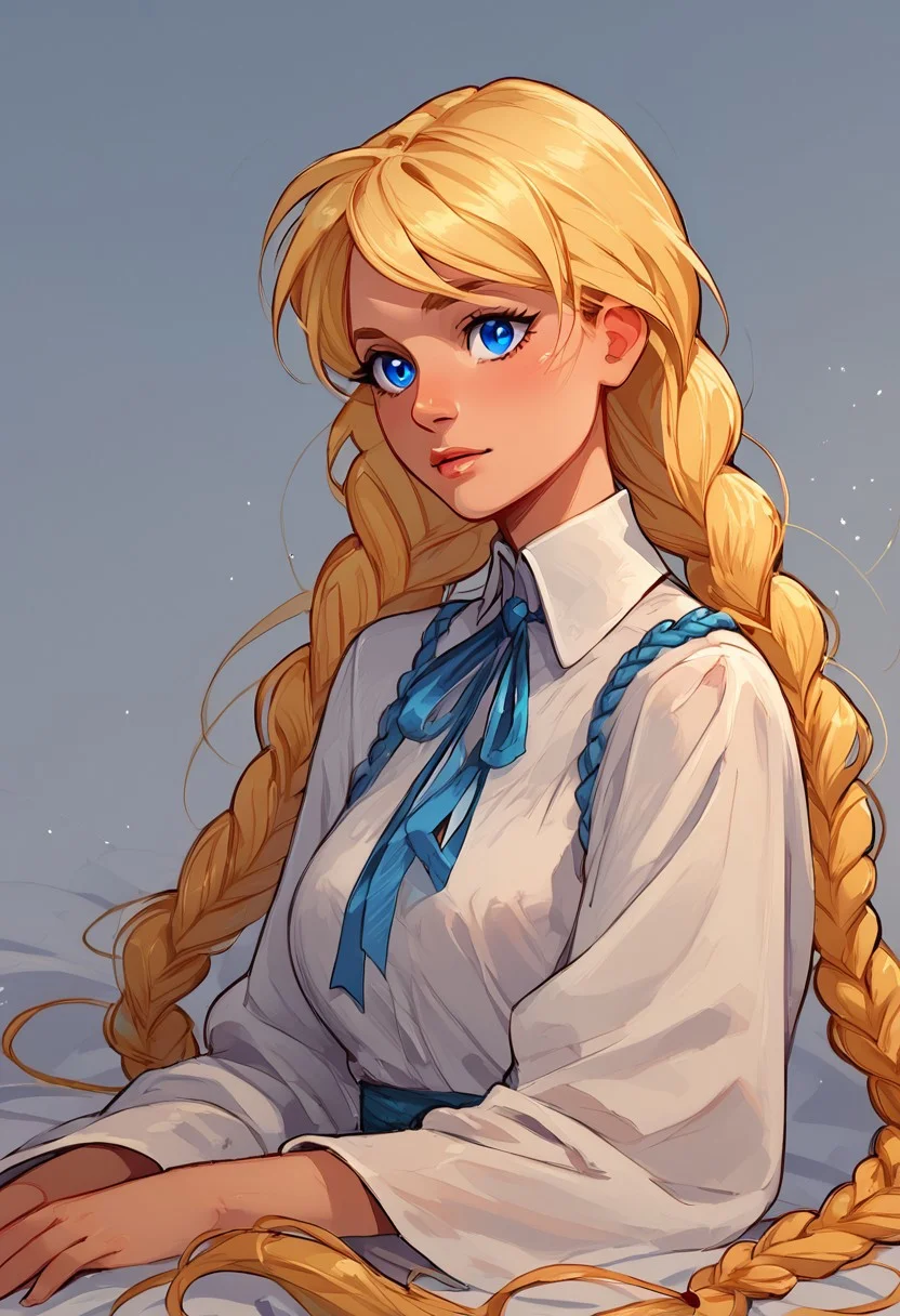 score_9, score_8_up, score_7_up, slavya, blonde hair, very long hair, long hair, twin braids, blue eyes