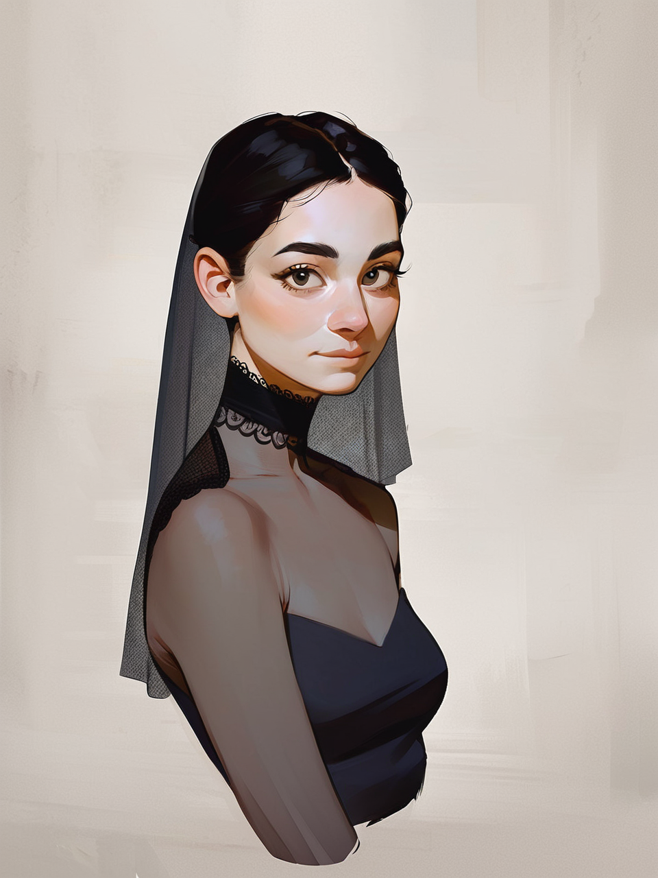 score_9, score_8_up, score_7_up,
1girl, (portrait:0.9), (latina:1.2), (pale skin:0.8), (18 years old:0.9), (young:0.9), 
(nun:0.1), veil, dress, bodysuit, sheer, transparent, see through, (frills:0.4), (laces:0.8), (straps:0.4),
(medium breasts:0.4), (saggy breasts:0.6), (brown eyes:0.2), (thick eyebrows:0.7),
black hair, (bangs:0.2), (blush:0.2), (freckles:0.2), (gothic:0.1), (goth girl:0.1), (ahegao:0.3)
(looking at viewer:0.8), (facing viewer:0.9), (upper-body:0.9), (medium shot:0.9),
(realistic style:0.6), (ultra-detailed:0.8), (sunny:0.8), (shadow:0.3), <lora:Graphic_Portrait:0.9> <lora:incase_style_v3-1_ponyxl_ilff:0.32> <lora:[GP]Thicc_Style_XL_[Pony_XL]:0.38> <lora:[GP]_Bongfill_Style_[Pony_XL]:0.22> <lora:Organic_Sauce_epoch_13:0.28> <lora:gr33kd0ll:0.0> <lora:torogao_v4-000010:0.0> <lora:LowRA:0.0>