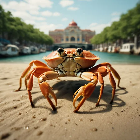 cinematic photo of  a crab's life   <lora:Happy_World:0.8>, 35mm photograph, film, bokeh,  professional, 4k, highly detailed,