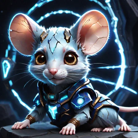 hyper detailed masterpiece, dynamic, awesome quality,DonMFr4ck7ur3dUnd3rw0rldXL female mouse baer, cute furry fuzzy creature, alluring gaze, fairy tail, ethereal, fantastic, playful expression, enchanting, guardian spirit, eighteen, athletic, scandinavian, light brown eyes, folded ears, chiseled cheeks, broad forehead, strong thighs, , auburn pixie cut hair, grief, channeling pose, opening oneself as a vessel for otherworldly entities, wearing transfiguring,magic-infused alloy,illuminate,radiant aura,spellcasting,aura celestial dress, trolley bag (with wheels) ,night vision goggles ,bib necklace mesmerize (peach enthrall ,pulsating,intersecting liness,wire,led lights translation,l-systems,lightning,gaseous,ellipse magic:1.0), standing tall, one hand pointed forward, channeling energy, enchanted moonlight, halo, a place of reunion, where loved ones are reunited and share in eternal happiness <lora:DonMFr4ck7ur3dUnd3rw0rldXL-000006:1>