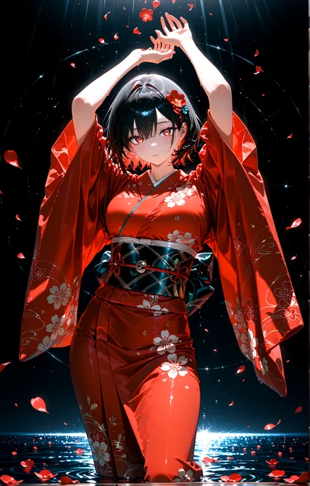 masterpiece, best quality, amazing quality, very aesthetic, absurdres, newest,
dark background black background petals water horizon backlighting,
red kimono
standing contrapposto, outstretched_arm,arms up, from front,close-up,upper body ,looking at viewer
{{best_quality}},{{amazing_quality,very_aesthetic}},
masterpiece, best quality, amazing quality, very aesthetic, absurdres, newest, volumetric lighting, <lora:spo_sdxl_10ep_4k-data_lora_webui:1.0>