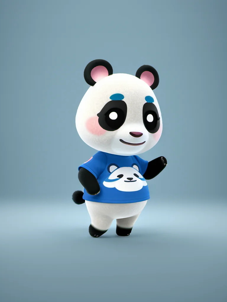 best quality,master piece, acs style,highly detailed,octane render, highly detailed, volumetric, dramatic lighting,simple background,close up of a cute panda wear t-shirt standing,solo,simple background,<lora:acs-000015:0.9>