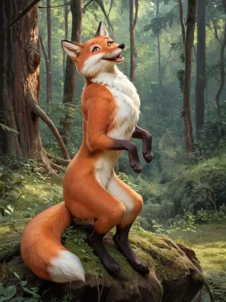 Score_9, score_8_up, scenery, fullbody, 1girl, posing, furry fox, lisichka <lora:Lisichka:0.7>, mouth opened, highly detailed, masterpiece, wild forest, scenery, extreme detailed, hyperrealistic, masterpiece, detailed fur, beautiful fur, beautiful eyes, cute face