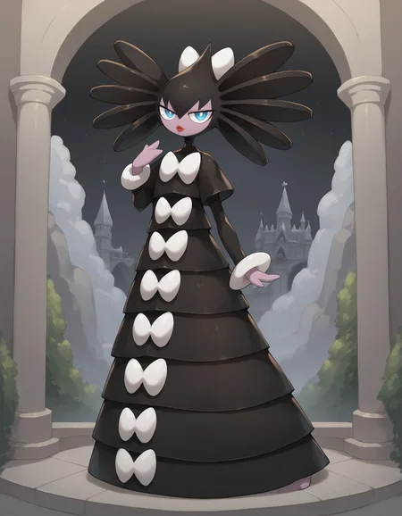 score_9, score_8_up, score_7_up, gothitelle. black hair, multicolored skin, black dress, red lips, blue eyes, pokemon \(creature\), (solo), full body, multicolored skin, looking at viewer, gothic castle, evening, gothitelle, <lora:cefaa866-a58e-40ba-a219-79ab392f7d60:1.0>, <lora:cd26c091-2d99-4d47-8534-b62868e6d83e:0.8>