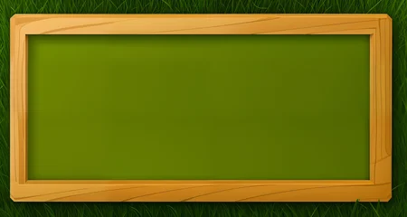 <lora:WoodenMenu_v3:0.75> a wooden rectangle with green grass