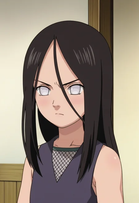 source_anime,anime screencap, anime coloring,intricate details,rating_explicit, masterpiece, best quality,
(best quality, absurd res, ultra detailed),,(4 finger:0.5),1girl, ((solo)), good eyes,perfect eyes,,detailed eyes, zPDXLxxx , zPDXL3, OverallDetail,detailed, detailed face
BREAK
solo,indoors,standing,front view,upper body,frown
hanabi_hyuga, flat chest, 1girl, white eyes, black hair, long hair, hair between eyes, ninja clothes, sleeveless, fishnets,
, <lora:add-detail-xl:2> <lora:hanabi:0.8>