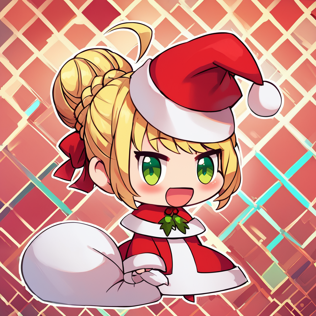score_9, score_8_up, score_8,  ,,,  zzPadoru,  1girl, blush, smile, open mouth, blonde hair, long sleeves, dress, holding, green eyes, braid, ahoge, :d, hair bun, red dress, single hair bun, red headwear, meme, holding sack,  ,<lora:PadoruMemePDXL:1.0>,   ,,, smile, looking at viewer,  ,,, embedding:zPDXL,  <lora:SDXLFaeTastic2400:0.5>,