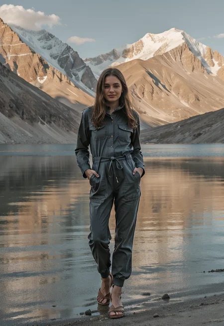[ng_deepnegative_v1_75t:0.95] (smiling, cheerful, colorful:1.3) Girls-Next-Door_Michelle (Photograph of Miloslava Lásková in Pangong Lake, Ladakh, India, A high-altitude lake surrounded by snow-capped peaks, changing colors throughout the day., french twist haircut:1.4) (fully clothed in wide-leg jumpsuit and sandals:1.5)
(cosmos:1.7)
<lora:skin_slider_v2_1_FACE:0.7><lora:epiCRealismHelper:1.5>
kkw-ph1 Style-DA 
<lora:IGInfluencerV1:0.4> <lora:HD Horizon v1_0:0.6> <lora:SDXLrender_v2.0:0.6> <lora:Background Detail Enhanced_Si_v3.0:0.8> <lora:add_detail:-0.5> OverallDetail <lora:detailSliderALT:0.5> <lora:Mild detail adjusterV10:0.4> <lora:J_origami:0.45> J_origami <lora:PA7_Photo:0.2> PA7_Photo <lora:epi_noiseoffset2:0.05><lora:retroMoto:0.2> retroMoto