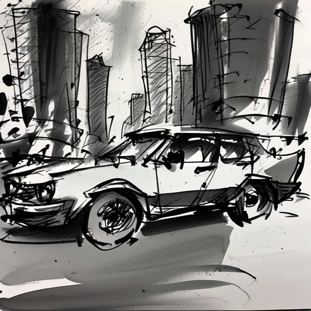 corcoc4s modern car in a big city <lora:corcoc4s:1>