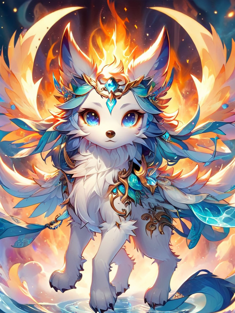 ral-dreamguardian, dream guardian [fire|ice|earth|water],[human|animal], [fox|wolf|animal|bird|dog|dragon] <lora:ral-dreamguardian-sdxl:1>
