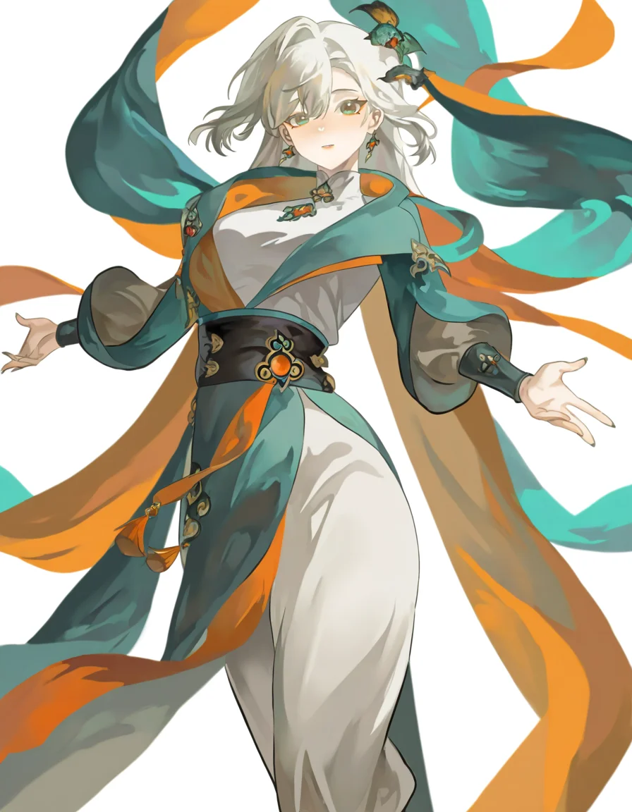 looking at viewer,solo,1girl,cowboy shot,mogaokuji,<lora:mogaokuji-000012:1>,simple background,white background,, masterpiece, best quality, very aesthetic, absurdres,newest, incredibly absurdres,