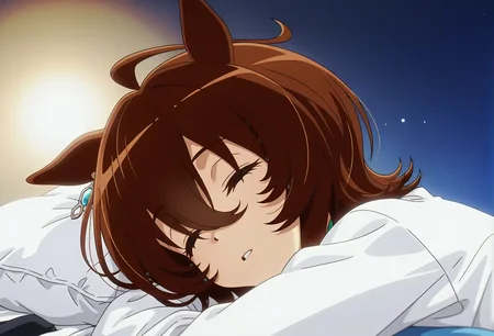 1girl,
<lora:shinjidai_V3:1>
(anime screenshot,anime screencap,:1.2)
pajama, clothes lift, on bed, lying, (sleeping:1.5), pantie,clothes pull,,
(depth of field, bokeh, solo focus, :0.9)
<lora:dmd2_sdxl_4step_lora_fp16:1>
agnes tachyon \(umamusume\),horse girl, horse ears, horse tail, hair between eyes, red eyes, brown hair, short hair, medium hair, ahoge,single earring,, masterpiece, best quality, very aesthetic, absurdres, newest ,