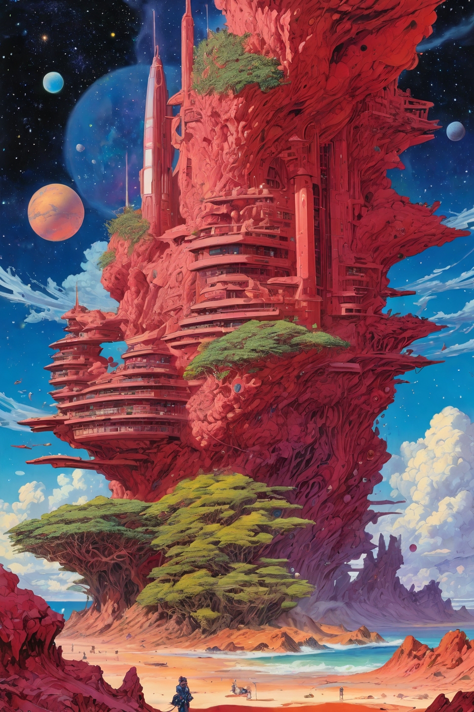 Landscape,Landscape creator,Doorto other world,  Dunes of pulsing synth-coral cloud cities built on vaporized ruby,  constellations rearranging into DNA helixes, Colonies of moss writing luminous equations across surfaces, pollen storms rewriting DNA seasonally, pyroclastic winds carrying fossilized screams, Art painting by Jeff Koons and Masamune Shirow , ,,
<lora:extremely_detailed:0.7> extremely detailed ,
<lora:add-detail-xl:0.7>,
 <lora:softdigital2x2:0.15>,
 <lora:EpicF4nta5yXL:0.3>,, Magic realism painting art style, surreal compositions, vibrant colors, blurs the line between reality and fantasy