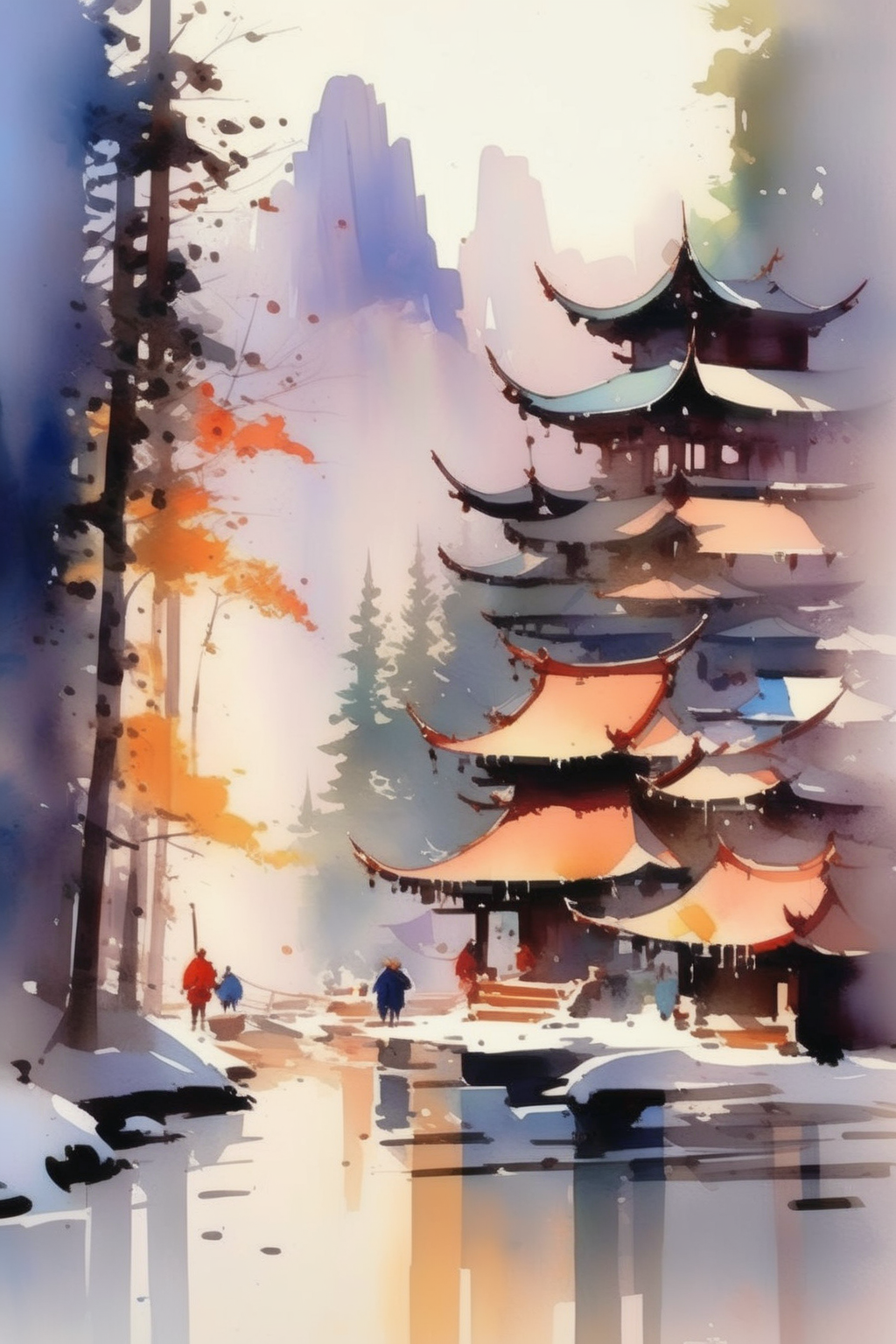<lora:Thomas Schaller Style:1>Thomas Schaller Style - by Stephen Quiller, watercolor style,in style of watercolor painting
