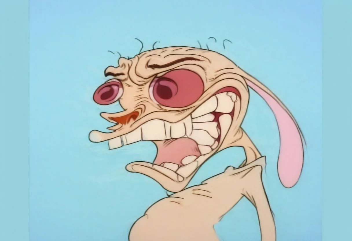upper body, ren, expression, teeth, angry, furious, pale blue background,
no humans, easynegative, By bad artist